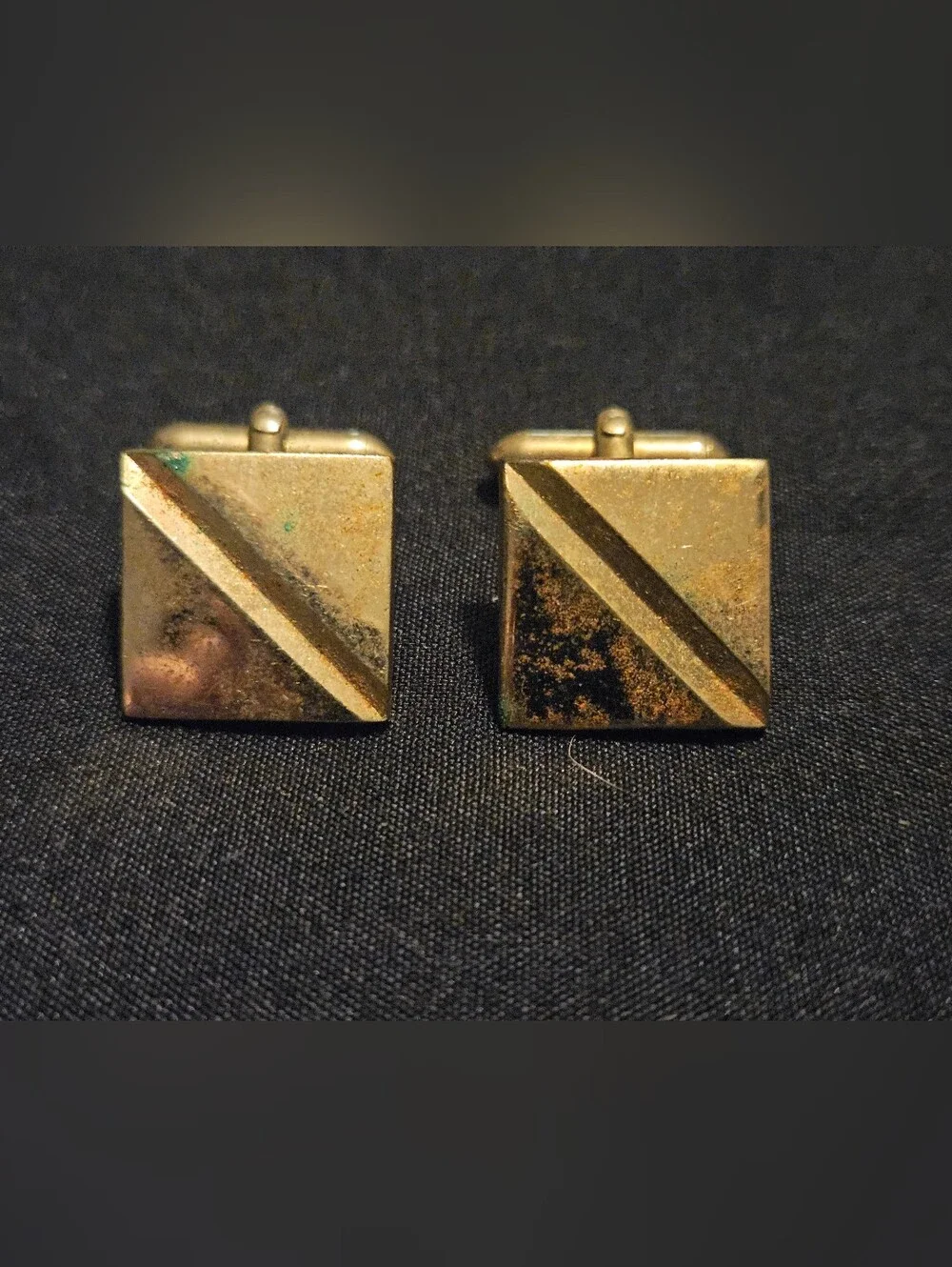 Vintage Mens Cufflinks Lot 3 Pairs Gold Tone Rhinestone Silver Tone Formal Tux